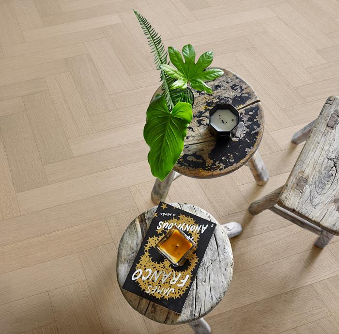 Oak Mint Herringbone Left